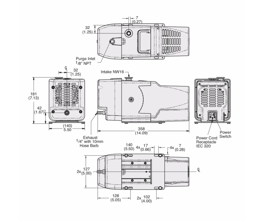 安捷伦IDP-3真空泵尺寸